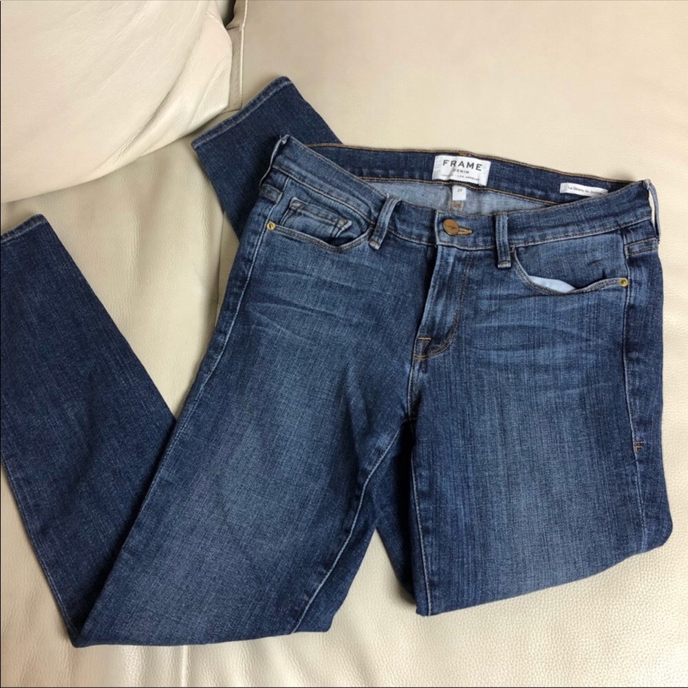 Frame Mid Rise Skinny Jeans